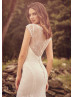 Ivory Sequined Lace Illusion Back Wedding Dress